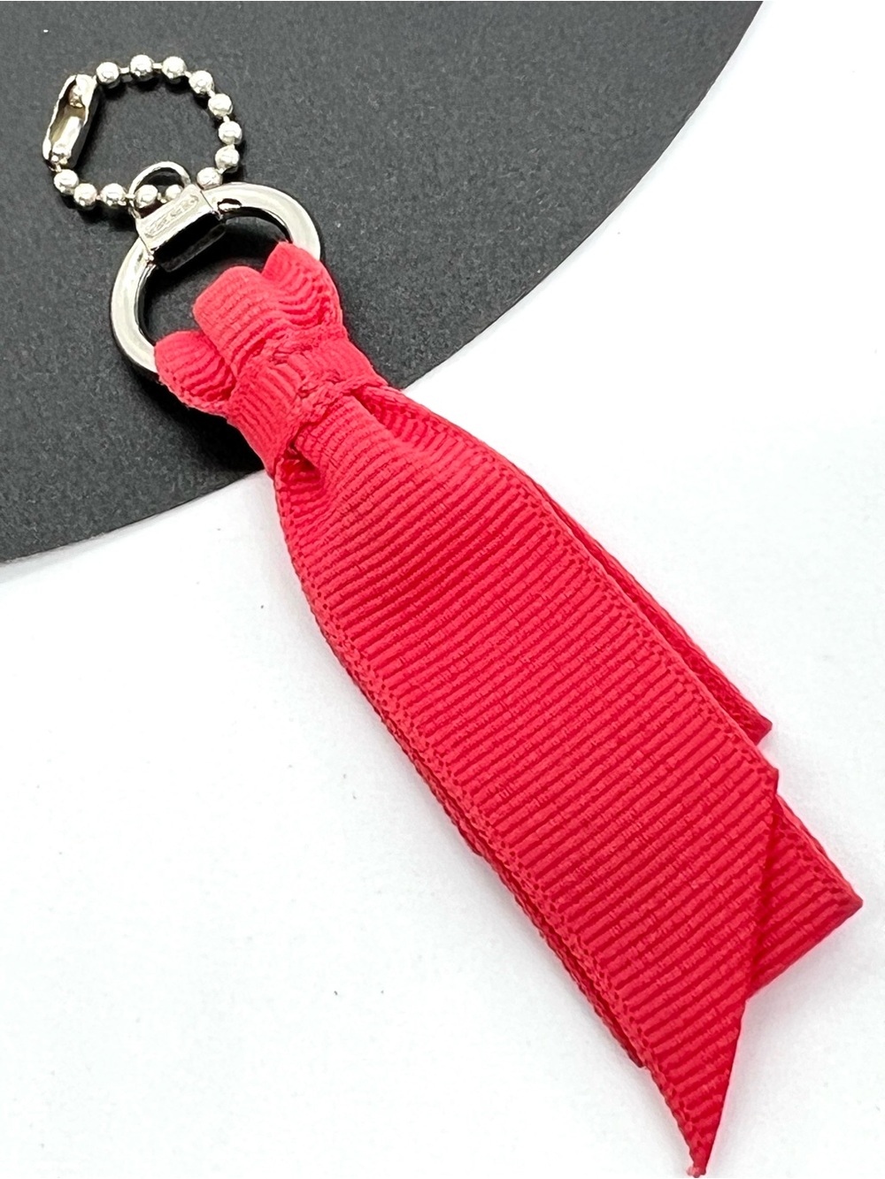 Coach Red Ribbon Tassel Keychain Accessory - Picture 4 of 8